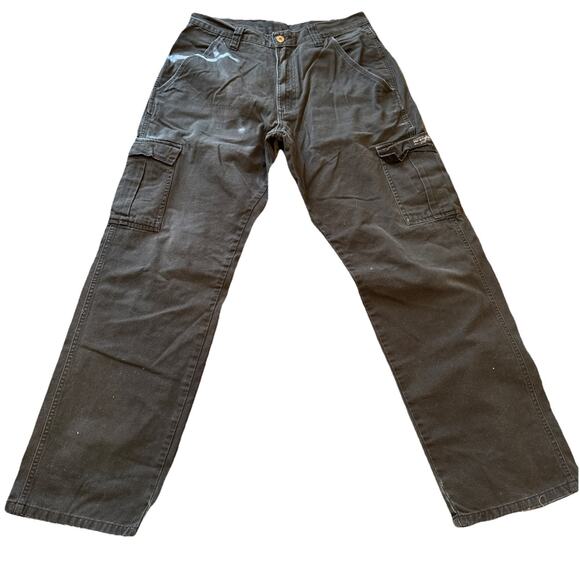 Wrangler Mens Black Flat Front Dark Wash Outdoor Cargo Pants Size 32 x 32 - Picture 1 of 8